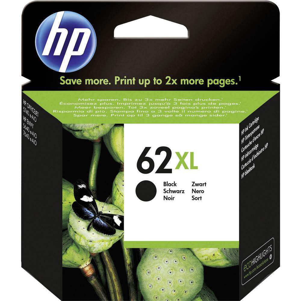 HP 62XL - Hojtydende - sort - original