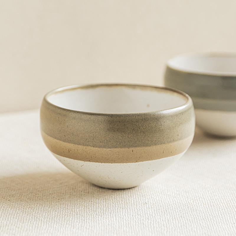 Japanese Bowl-Shaped Bowl Ceramic Rice Bowl Creative Color Matching Bowl Household Rice Bowl Tableware Small Bowl Restaurant Dessert Bowl