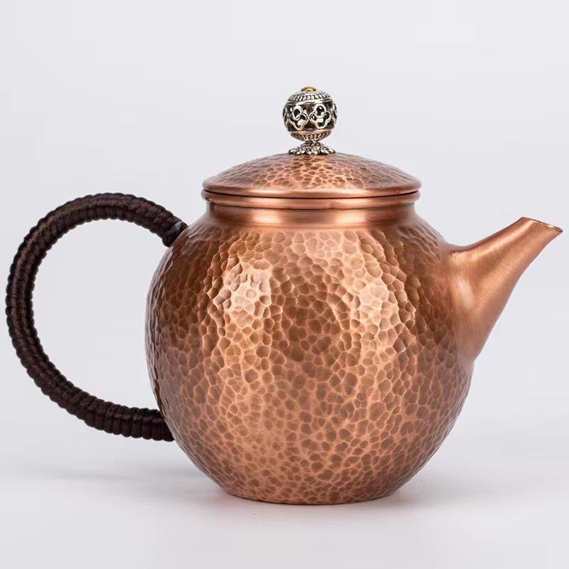 Vintage Copper Kettle Handmade Pure Copper Tea Kettle Red Copper Household Tea Brewing Kettle Stove Tea Brewing Handle