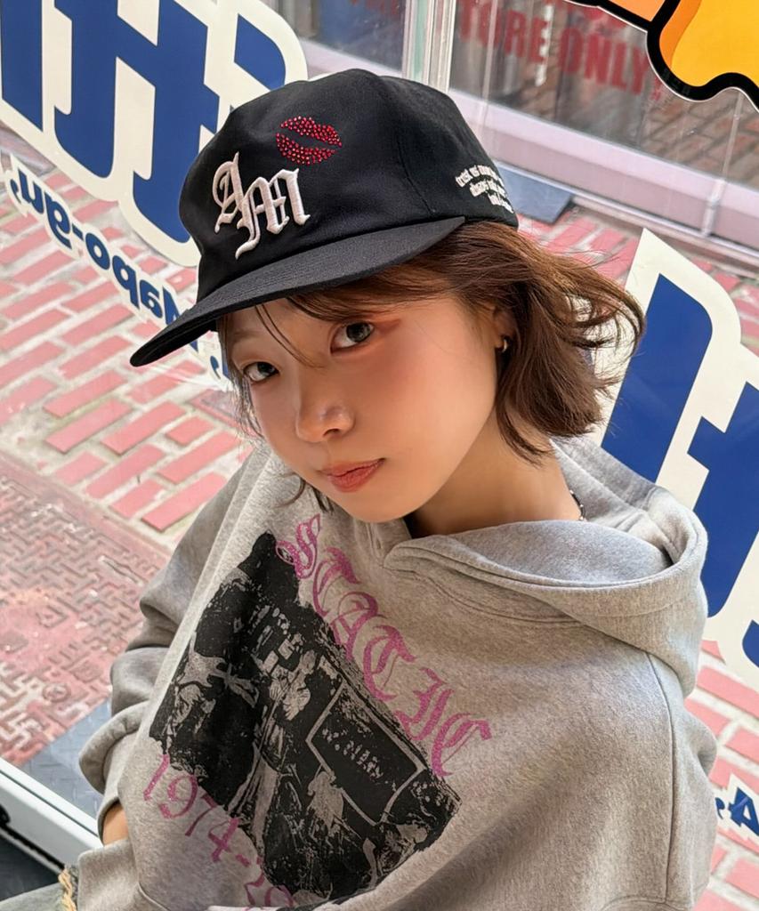 AMOU Am Kiss Mark 5Pannel Cap Black