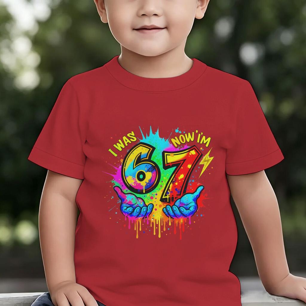 Regalo per il 7° Compleanno T-shirt Grafica Abbigliamento Bambina Bambino 6 7 Meme Morbida Maglietta in Cotone T-shirt Bambini Avevo 6 Anni Ora Ne Ho 7 Maglietta per il Compleanno