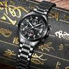 Flight Series Stainless Steel All-Black Men'S Watch 3 Degree Waterproof Luminous Three-Eye 6-Needle Men'S Watch