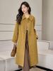 2025 Autumn/Winter Korean A-Line Cashmere Wool Overcoat with Doll Collar - Loose, Plus Size Fashion.