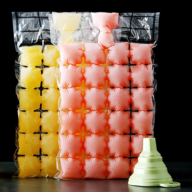 Saco de Gelo Descartável Autovedante Saco de Gelo de Plástico com Grelha Abrasivos 24 Grelhas 10 Peças Saco para Gelo com Injeção de Água para Manter Fresco