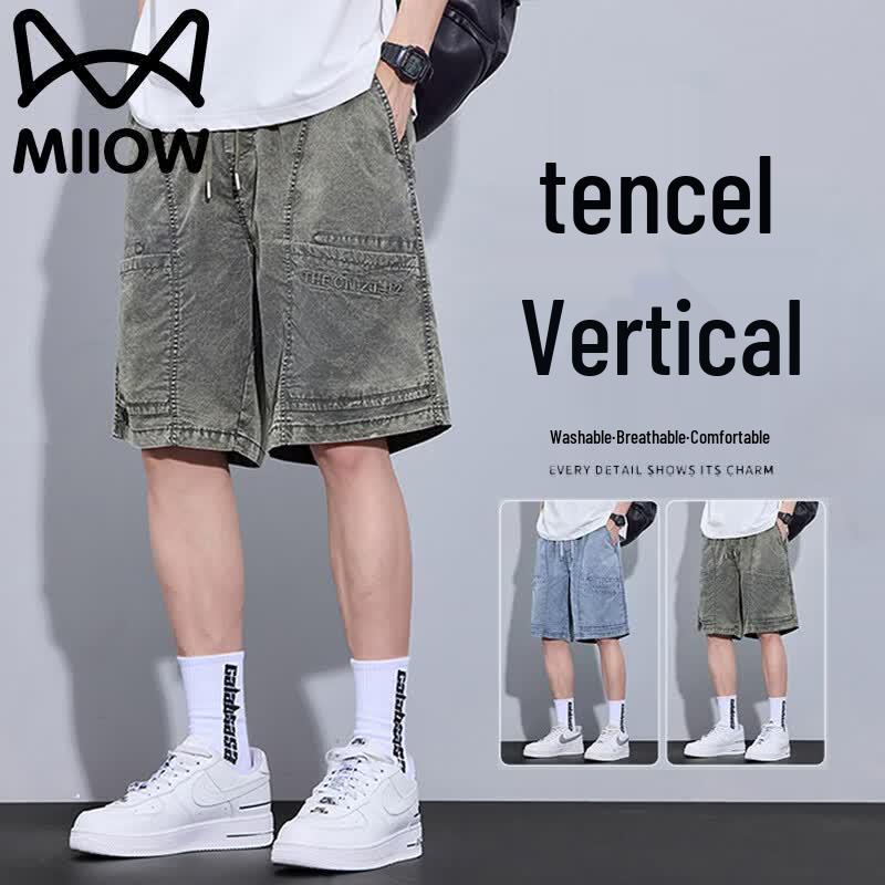 MiiOW Men s American Style Casual Denim Shorts 5XL
