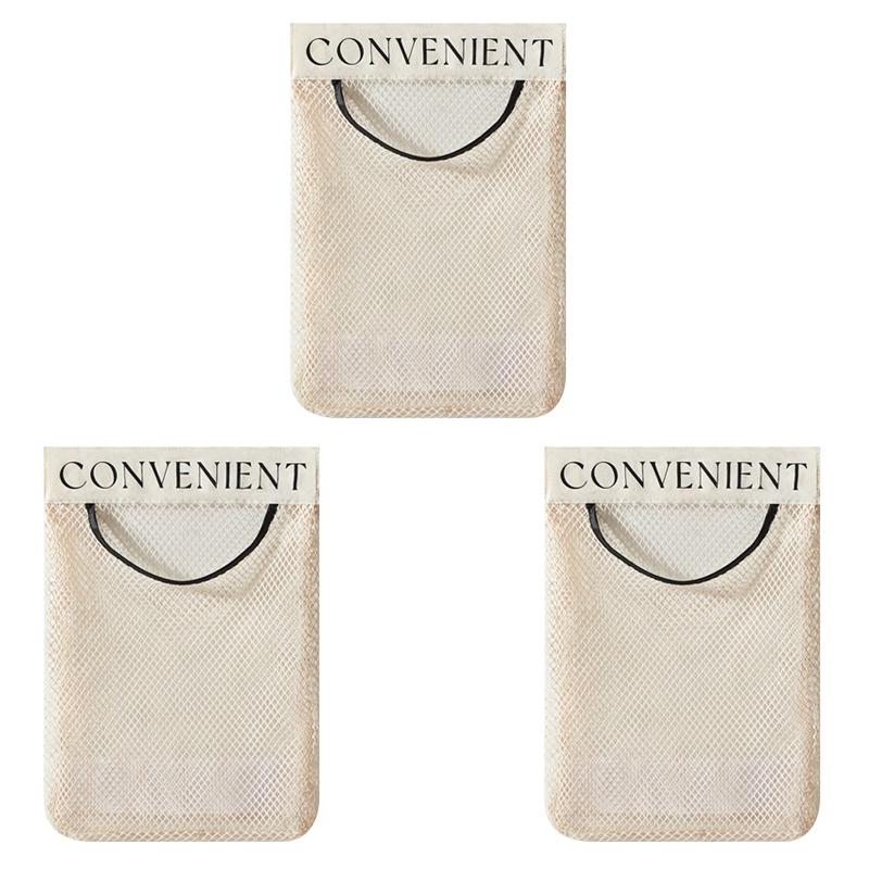 Wall-Mounted Bag Organizer Hanging Mesh for Kitchen Clutter Control Space-Saving Storage Storage Bag Organizer for Kitchen