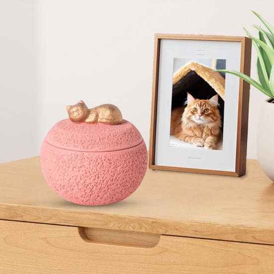 Pet Memorial Urn Moisture-Proof Dog Cat Cremation Urn 350ml Capacity Cement Pet Loss Keepsake Urn for Dogs Cats Bone Ash