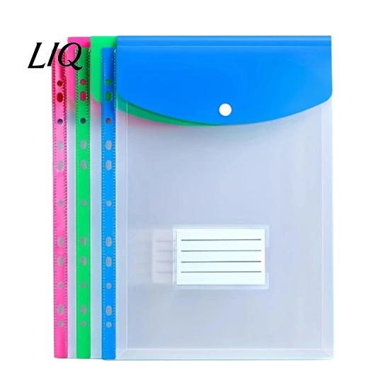 Department File Folder 3Pcs 11 Hole A4 with Snap Button, Colorful Document Organizer, Protector Pouch Horizontal & Vertical Transparent Label
