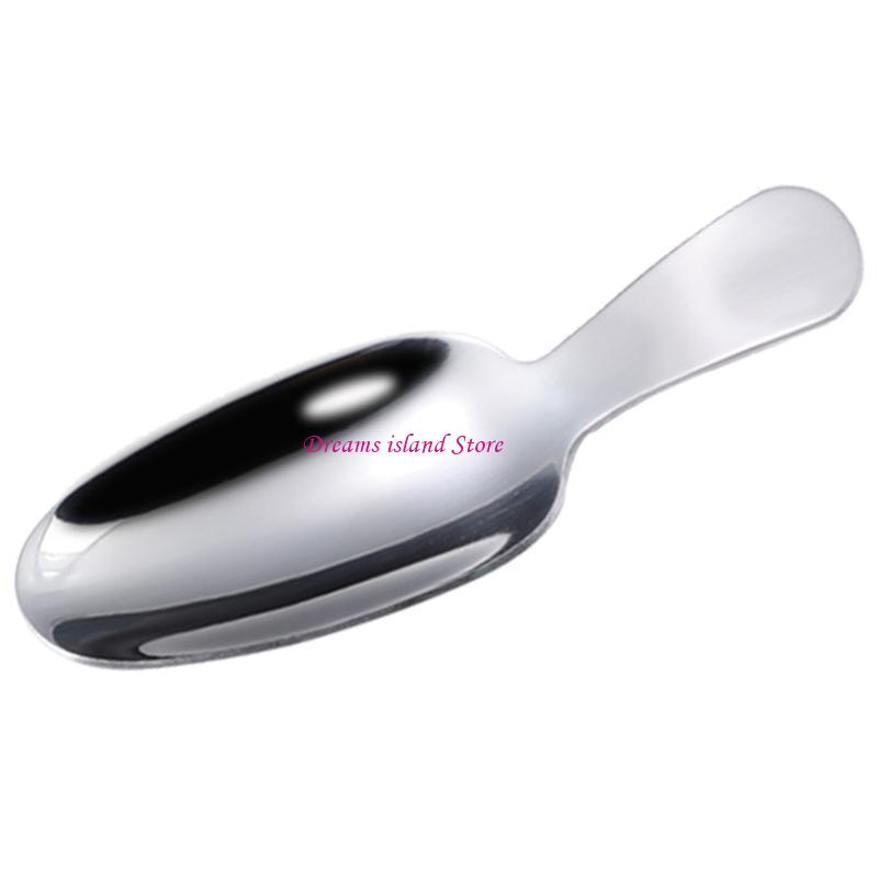 Short Handle Metal Spoon Dessert Teaspoons Stainless Steel Sugar Cake Spoons HX6C