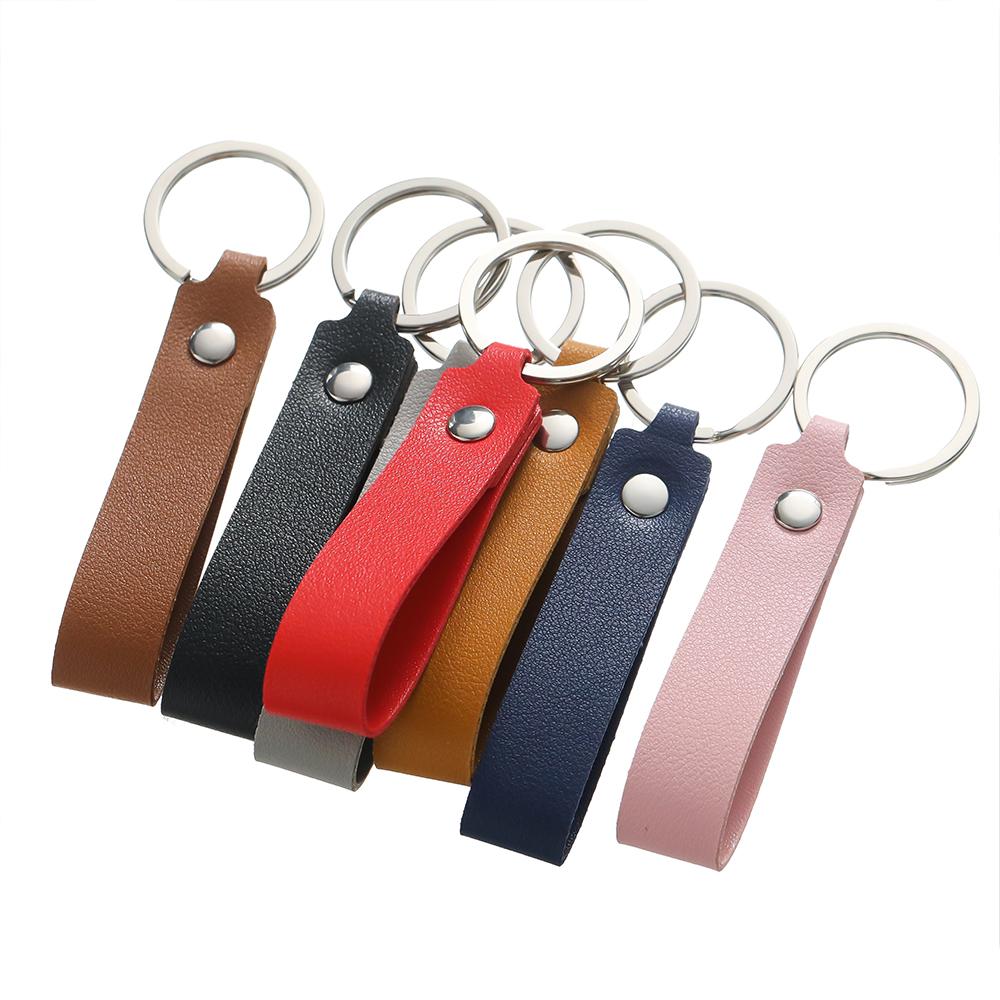 1/5pcs PU Leather Keychain Business Gift Leather Key Chain for Men Women Car Key Strap Waist Wallet KeyChains Keyrings