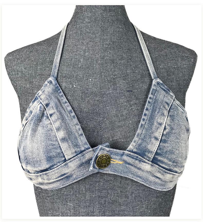 European American Denim Bandage Bikini – Sexy Women's Swimsuit 2024 Collection