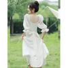 White certificate registration small evening dress women's French engagement dress can usually wear super fairy small white dress light wedding dress