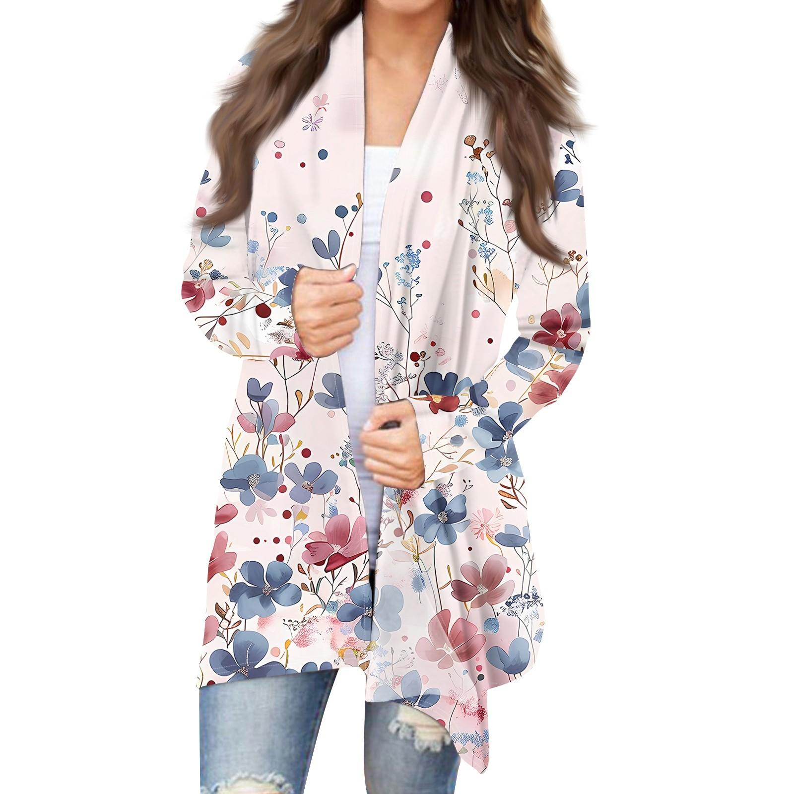 

Женский кардиган с принтом ко Дню независимости и длинными рукавами спереди, легкая куртка с принтом XXL розовый