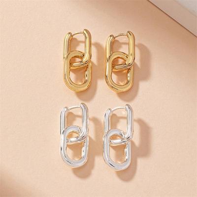 Edelstahl Mode Gold Farbe Geometrische Quadrat Hoop Ohrringe für Frauen Huggie Punk Hip-Hop Metall Runde Kreis Party Schmuck