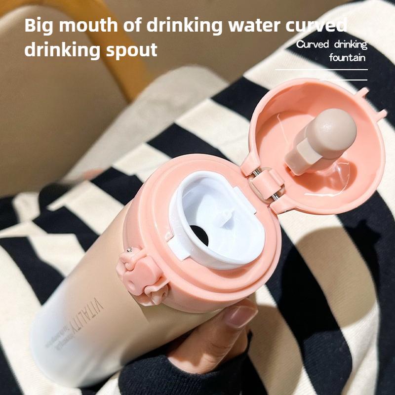 Gradient Color 304 Stainless Steel Thermal Bottle with Flip Lid Portable Outdoor Vacuum Insulated Cup Halloween Christmas Gift