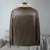 Winter Men New Polo Collar Versatile Fashion Business Casual Thickened Leather Jackets