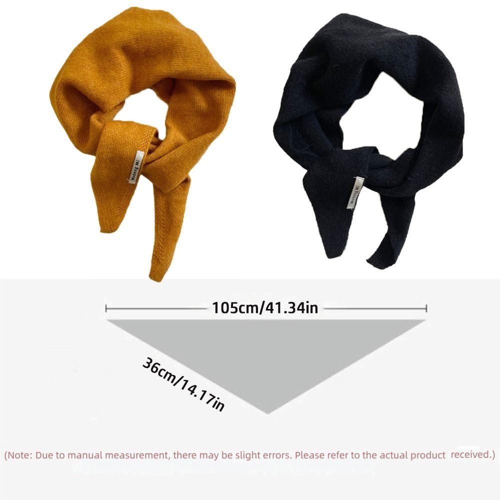 Cashmere-like Wool Blend Scarf Solid Color Knitted Scarf Triangular Short Shawl Women's Wear