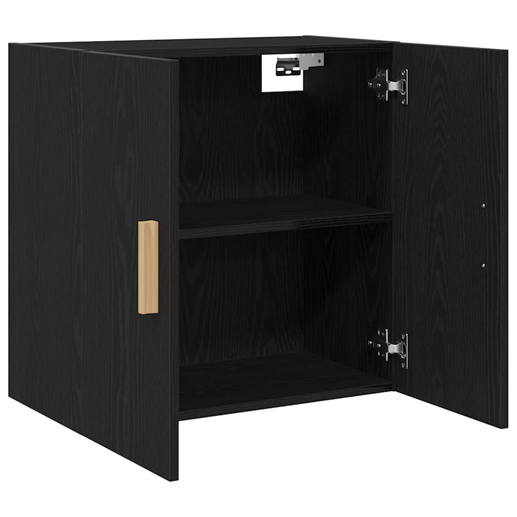 Wall Mounted Cabinet Black Oak Effect 60 x 30 x 60 cm Engineered Wood