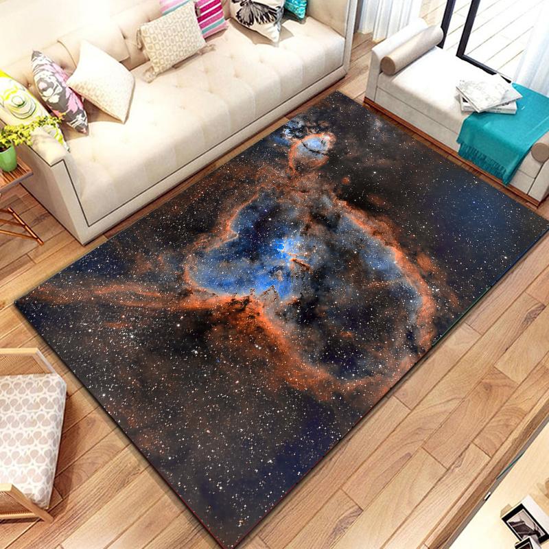Cosmic Nebula Pattern Carpet Soft Play Mat for Bedroom Livingroom Decor Crawl Mat Christmas Gift Rug Non Slip