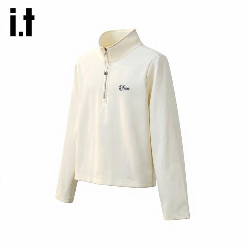 Izzue Women's Half-Zip Polo Long Sleeve Top