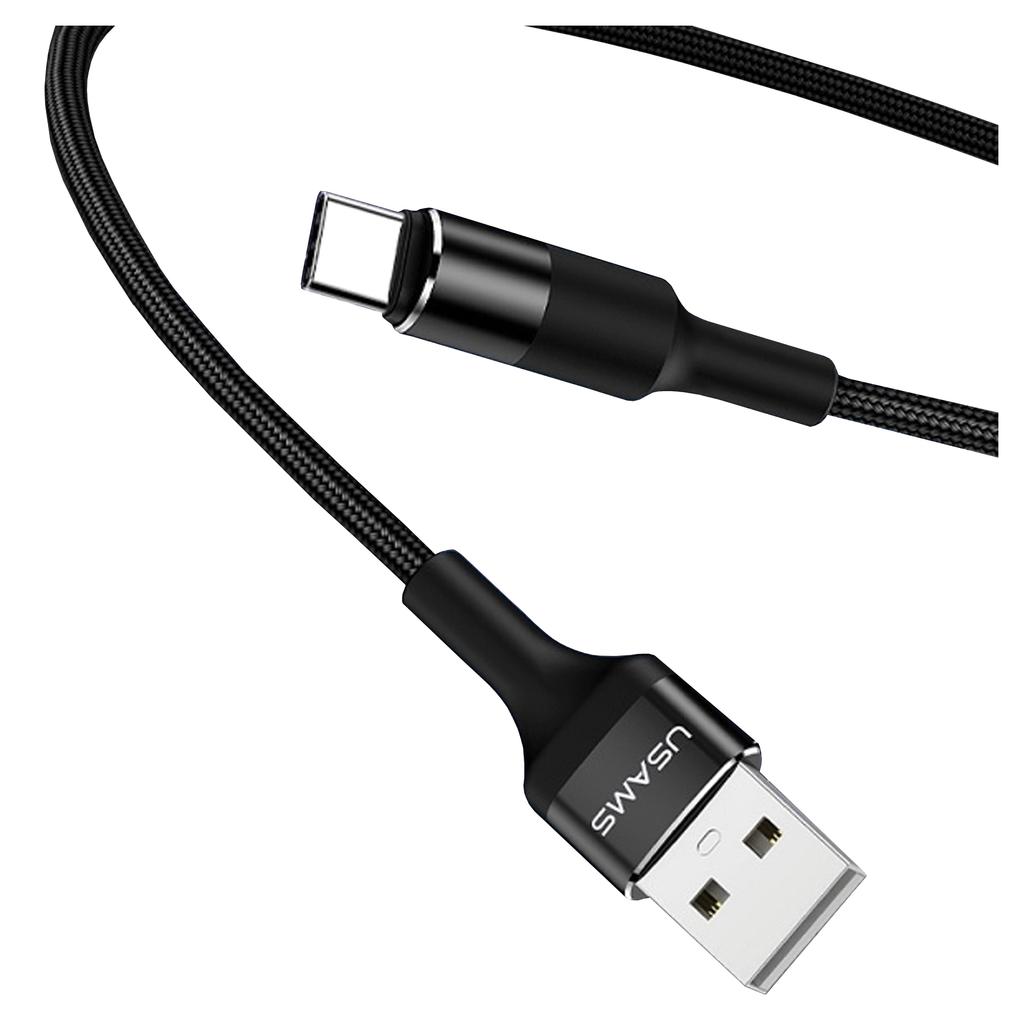 Usams Kabel Pleciony U5 2A Usb-C Czarny/Black 1,2M Sj221Tc01 (Us-Sj221)
