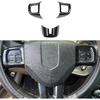 Steering Wheel Carbon Fiber Moulding Chrome Cover Trims Kit for 2010 2011 2012 2013 2014 Dodge Challenger Charger Dart Durango and Journey