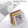SANRUI 3 Compartments Mail Organizer Letter Holder for Desk ,Vertical Letter Holder,File Sorter Acrylic Desk Organizer Office Supplies,Clear