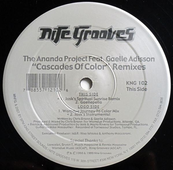 12inch Record ANANDA PROJECT, GAELLE ADISSON - Cascades Of Color (Remixes) KNG102 Nite Grooves 1999 US Dance & Electronica Used