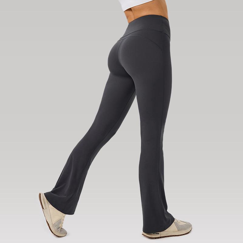 Women's High Waist Slimming Flare Yoga Pants - Butt Lifting Cropped Fitness & Running Trousers