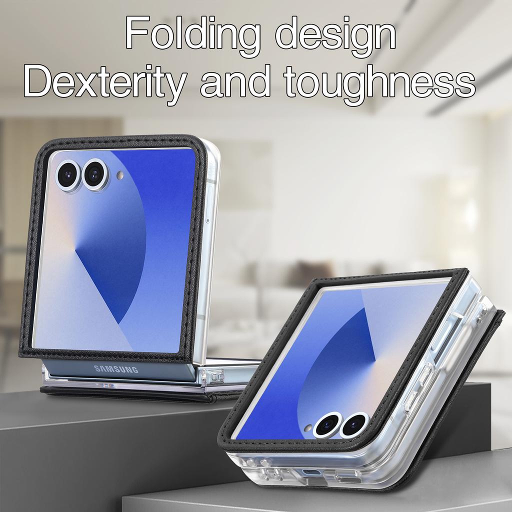 Scratch Resistant Leather Case for Samsung Galaxy Z Flip 8 5G Flip7 Fe Flip8 Flip6 Flip4 Flip 7 6 5 4 3 Flip5 Flip3 Card Slot