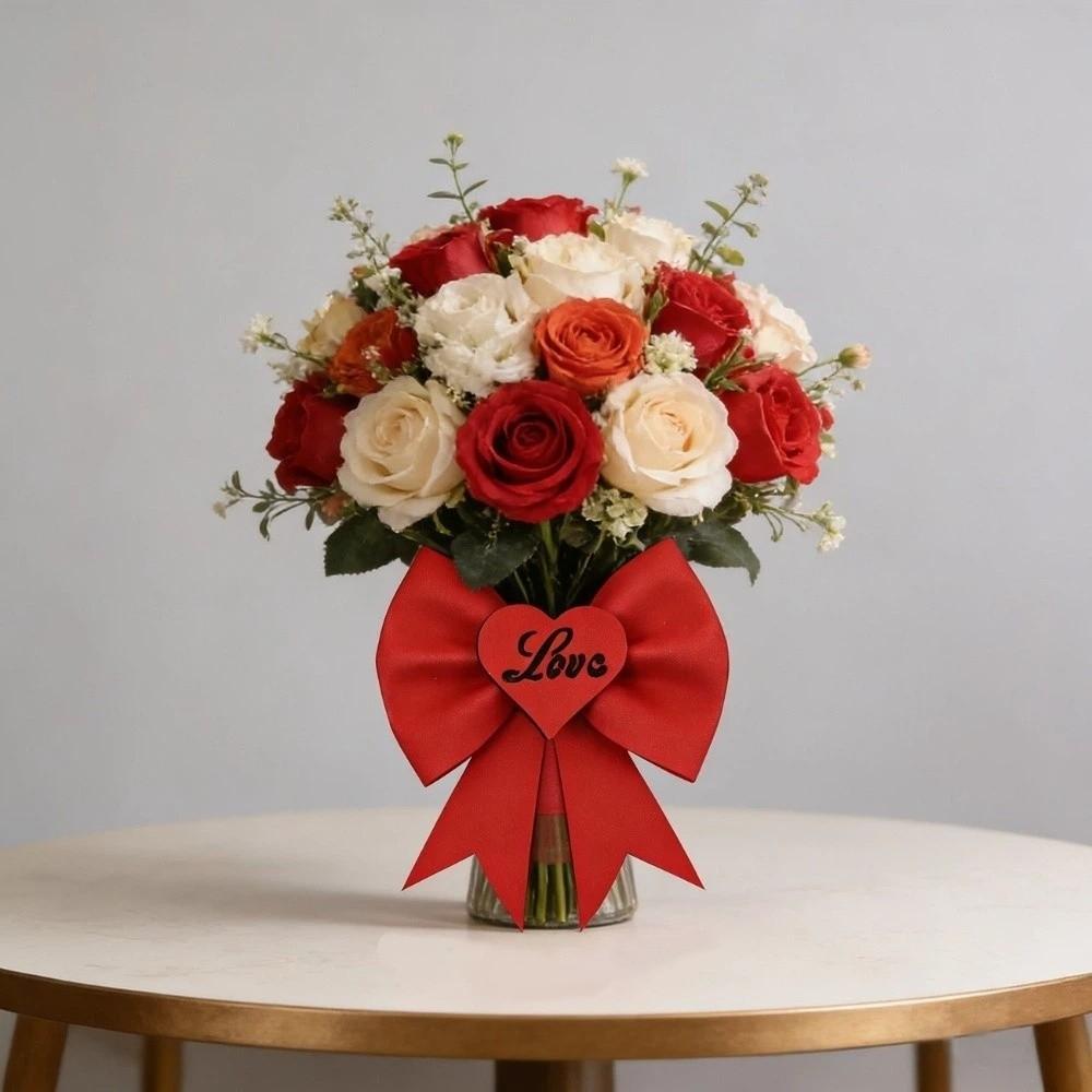 5 Stück Kreative Romantische LIEBE Schleifen Dekoration Handgemacht Einfarbige Schleife Blume Verpackung EVA Riesiges Band Binden Muttertag