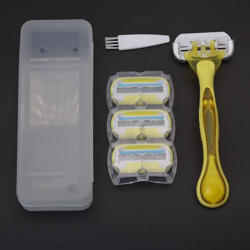 3-Layer Stainless Steel Shaving Razor for Legs & Pubic Hair Removal