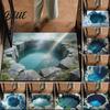 Living Room Area Bottomless Pit Mat 3D Illusion Floor Rug Optical Hole Realistic Fun Entrance