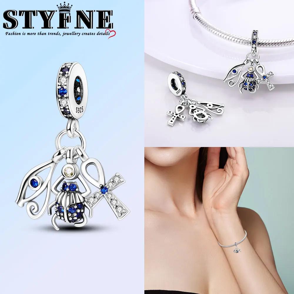 Elegante Klassische Kupfer Heiliger Engel Kreuz Anhänger Perlen Anhänger Für Frauen Passend Für Original Armbänder Diy Schmuck Geschenk