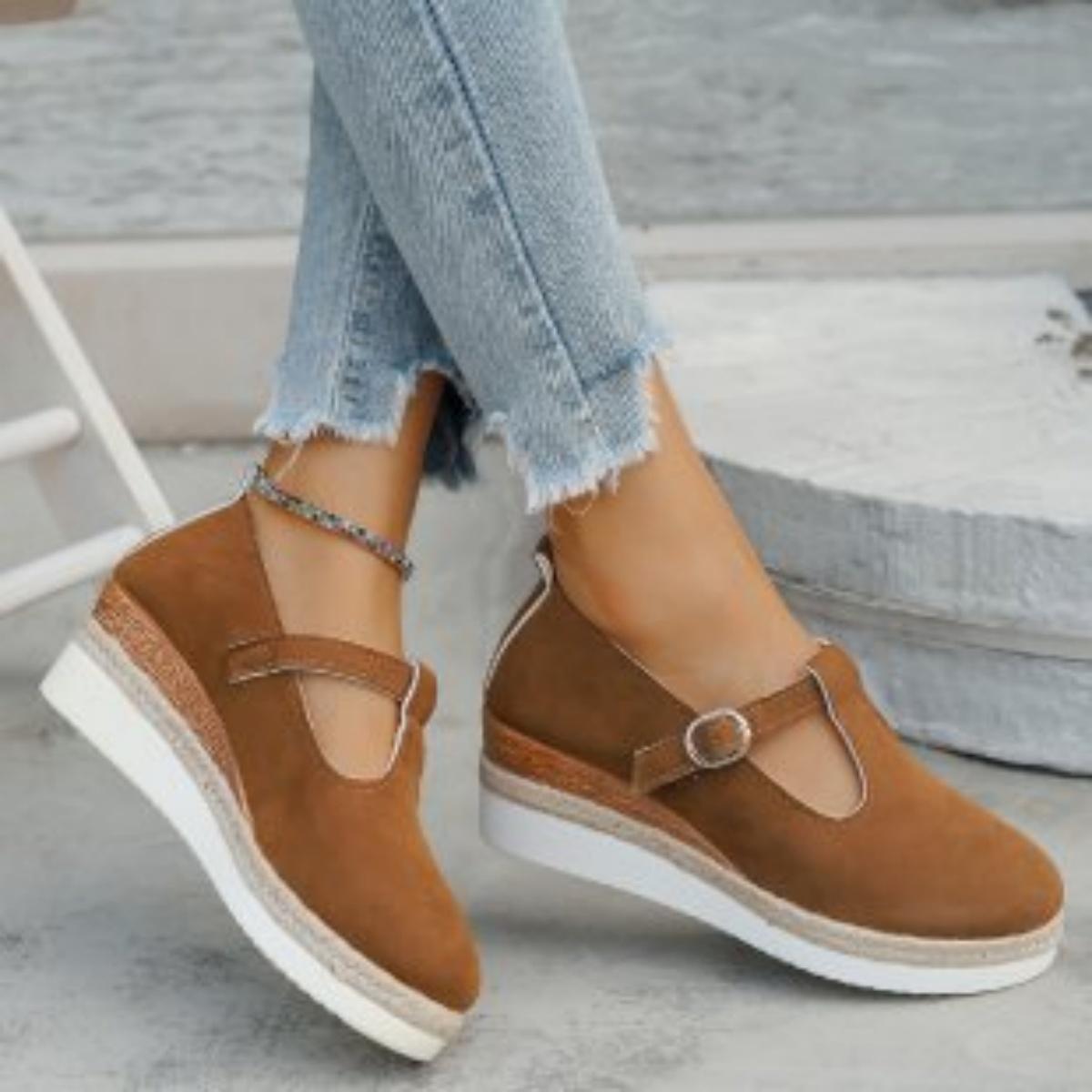 

Мода 2025 весна и осень новая большая размер пеньковая веревка танкетка одинарная обувь женщины ретро национальный ветер пряжка женская обувь 39 темно-коричневого