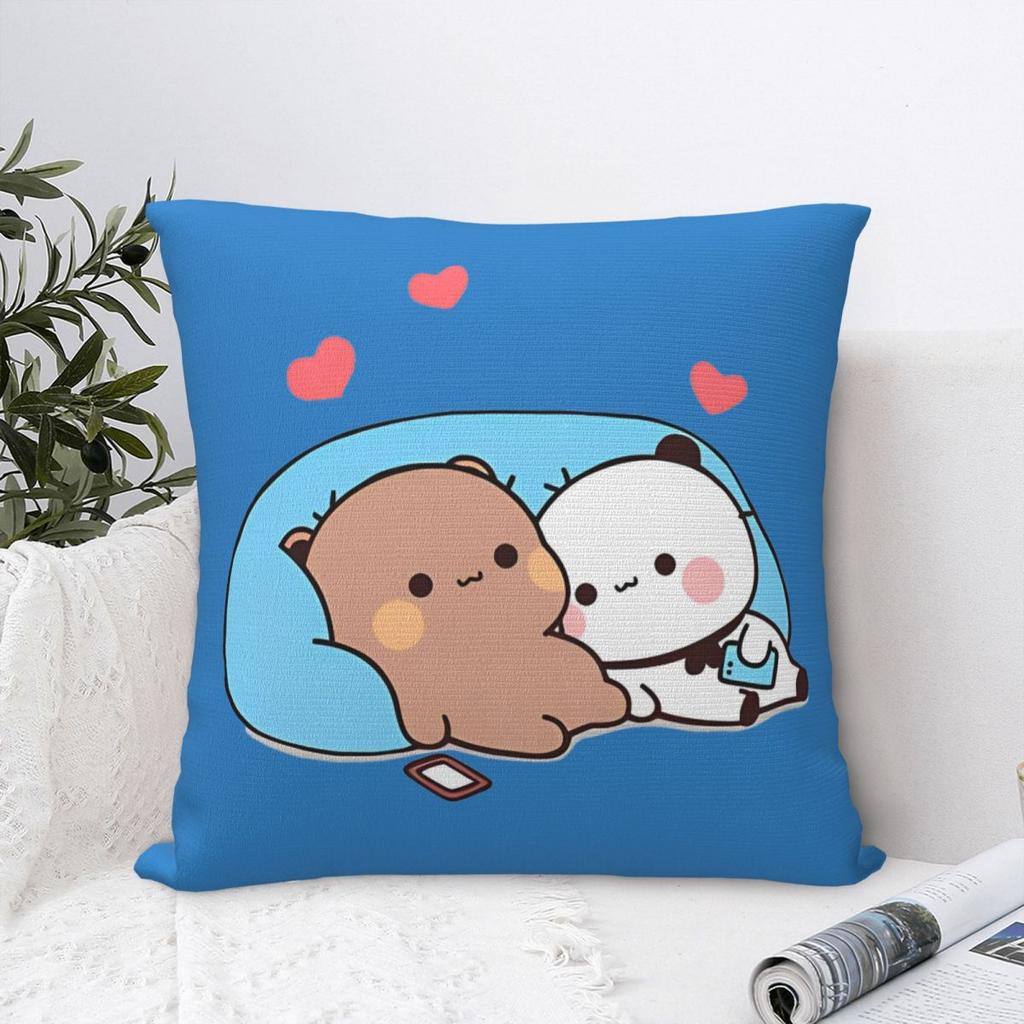 Dudu Bear And Bubu Pandas Night Days Pillowcase Soft Cushion Cover Decor Throw Pillow Case Cover Home Drop Shipping 40X40Cm