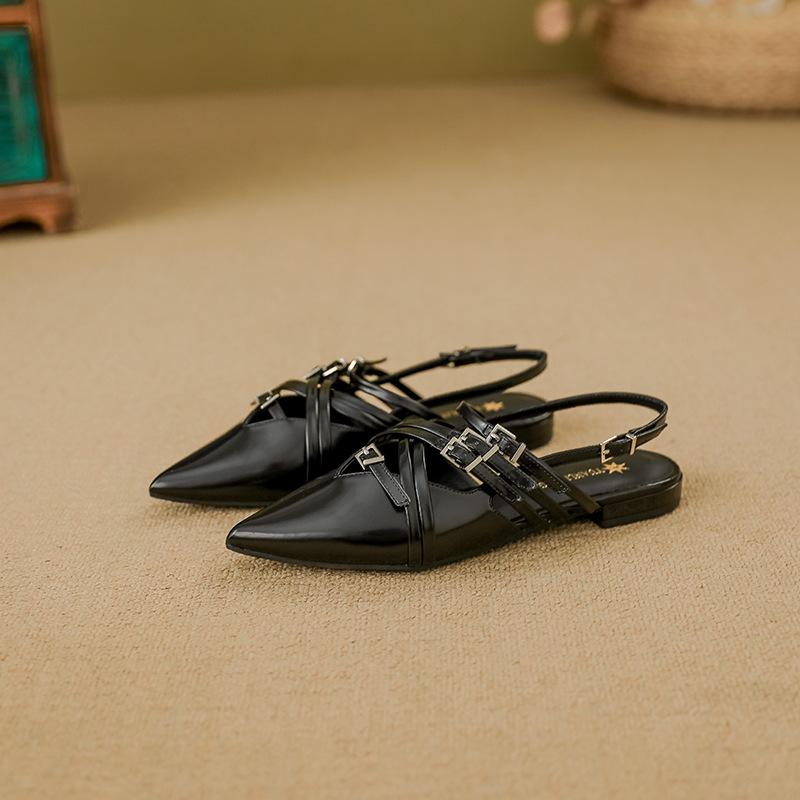 

Остроносые новые женские туфли, модные роскошные сандалии, нишевый дизайн, кожаные туфли, женская сумка, универсальная обувь на плоской подошве, для улицы 35