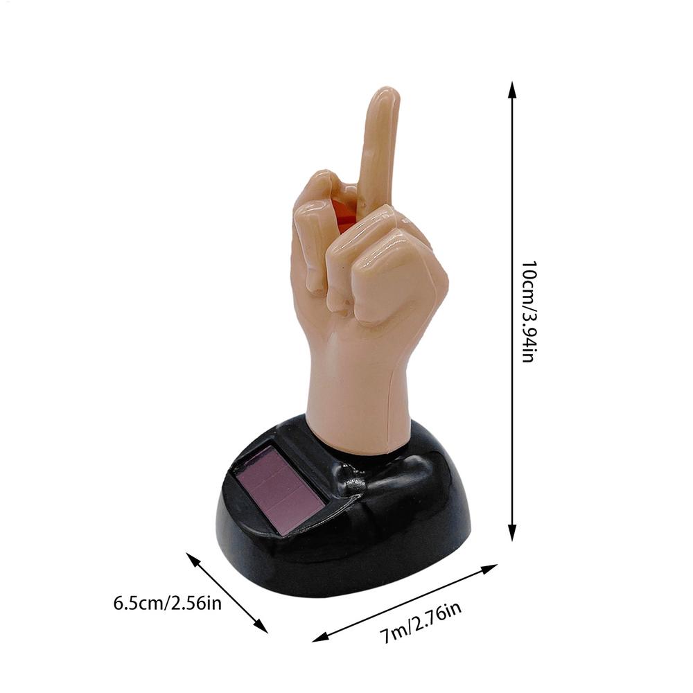 Creative Finger Solar Powered Shaking Car Ornament Funny Creative Dashboard Decoration Automobiles Interior Car Accessories