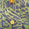 ESCADA 80's Green and Blue Leopard and White Tiger Silk Shirt tops 38 Blue greenUsed