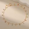 Copper 18k Gold Plated Multicolor Zircon Adjustable Exotic Style Necklace