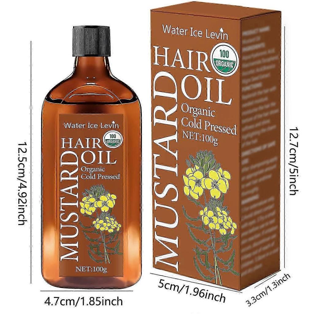 Mustard Hair Oil, Organic Cold Pressed Mustard Oil for Hair Growth, Eliminates Split Ends, Prevent Hair Loss, Restores Dry Damaged Hair fiuling