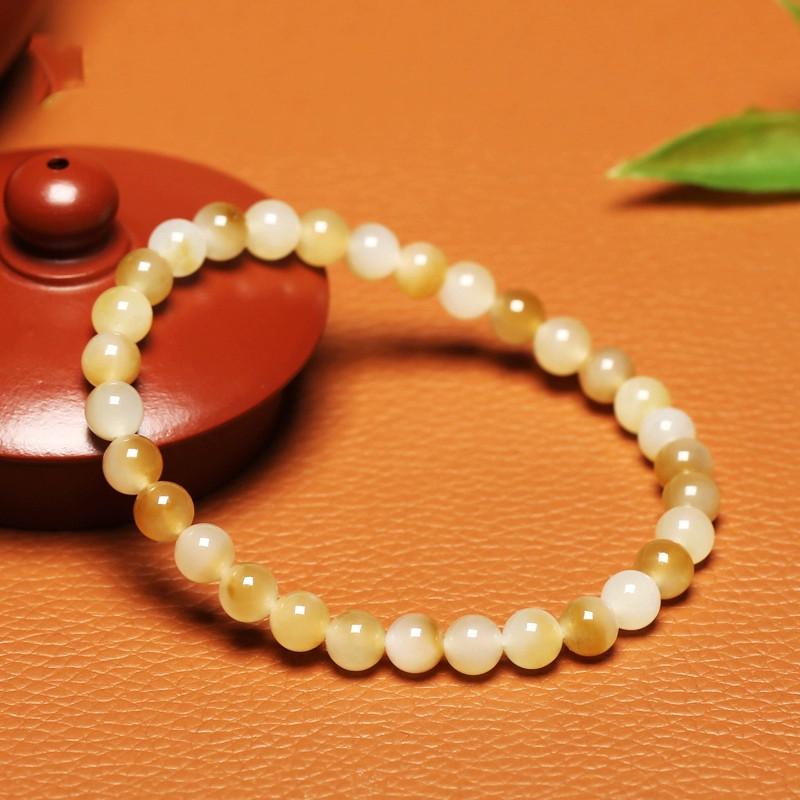 Refined Chinese Hetian Jade Bracelet - Elegant Single Circle Design