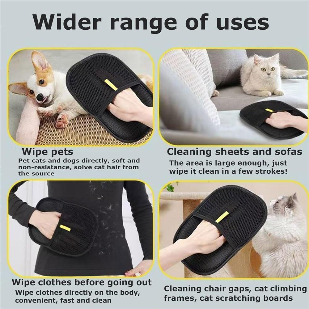 2-Pack Pet Hair Removal Gloves, Static-Cled Pet Hair Removal Gloves, Reusable Pet Grooming Tool, Ideal For Bathing, Hair Removal, And Grooming