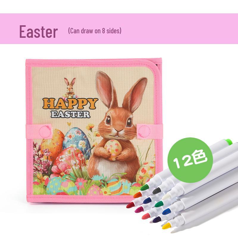 Erasable Double-Sided Portable Drawing Board with Watercolor Pen for Home