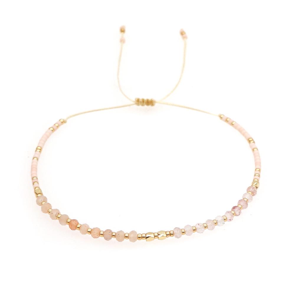 Trendy Deep Blue & Gold Rice Bead Pearl Hand Bracelet: Niche Design Women's Fashion Accessory