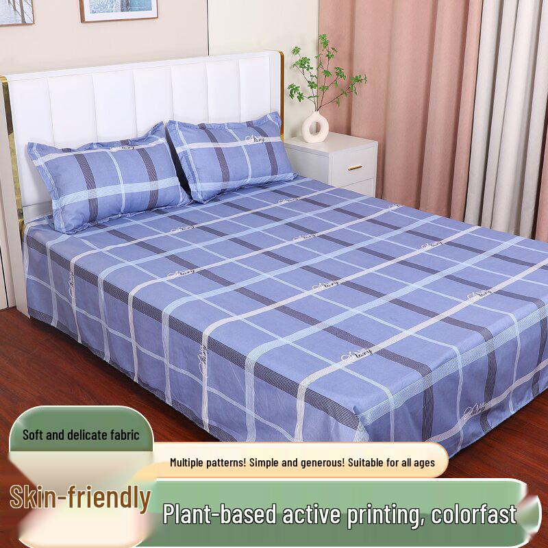 Cotton Dormitory Bedding Set: 3-Piece Quilt Cover and Single Sheet for Student Single Bed.