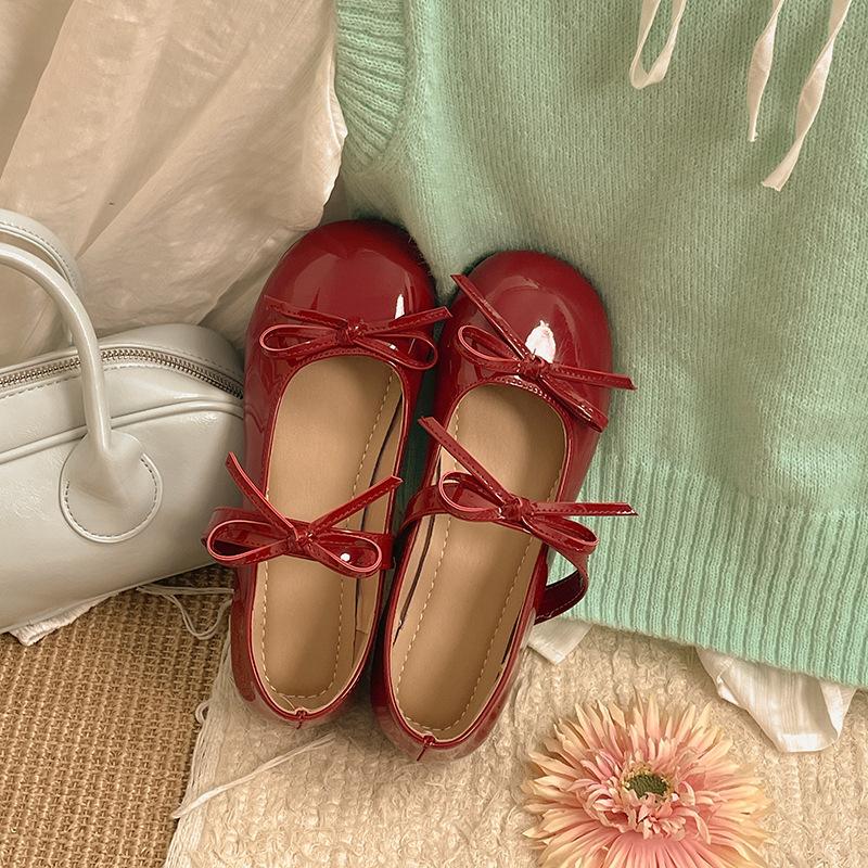 

Новые весенние ретро-туфли с круглым носком и плоской подошвой 40 бордовый