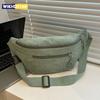Lightweight Corduroy Fanny Pack Crossbody Bag Fashionable Retro Style Casual Chest Waist Bag Fresh Style Korean Version Handbags