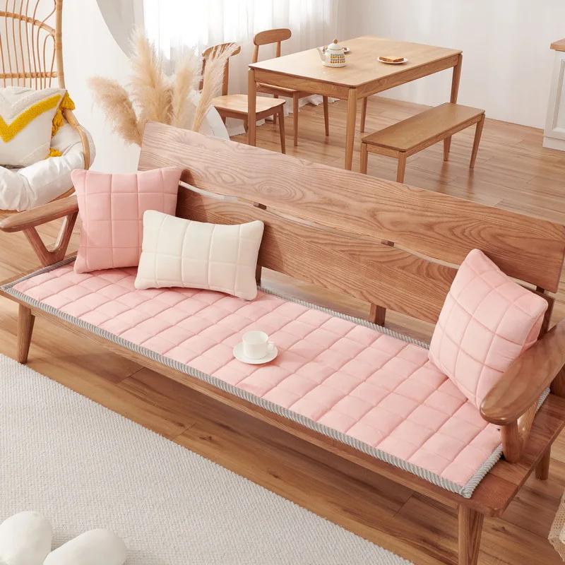 

Зимняя теплая плюшевая прямоугольная подушка для сиденья, подушка для сиденья дивана, скамейка из цельного дерева, противоскользящая подушка для сиденья, украшение для дома, коврик для дивана 30x50cm pillowcase