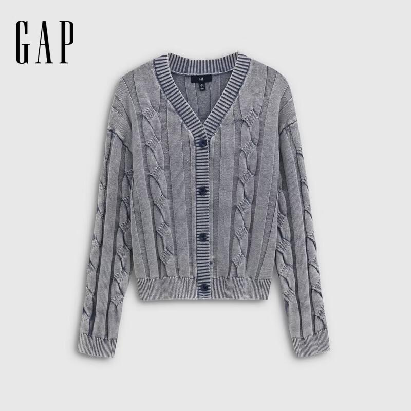 GAP Women's Cotton Cable Knit V-Neck Cardigan